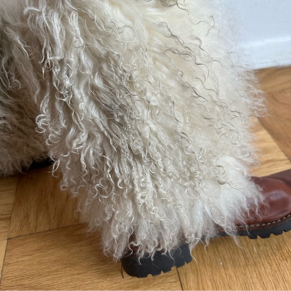 Kors Micheal Kors Mongolian Lamb Brown Leather Ivory Fur Sydney Boots Size 39 - Picture 5 of 11